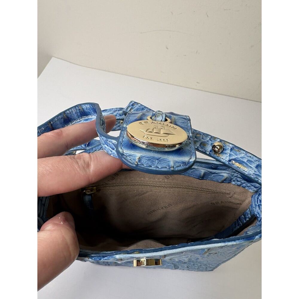 Brahmin Marley Melbourne Leather Crossbody Purse Blue Lagoon - Picture 10 of 13